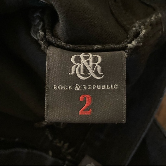 Black Jeans Rock and Republic Skinny Distressed Size 2 - Picture 5 of 10